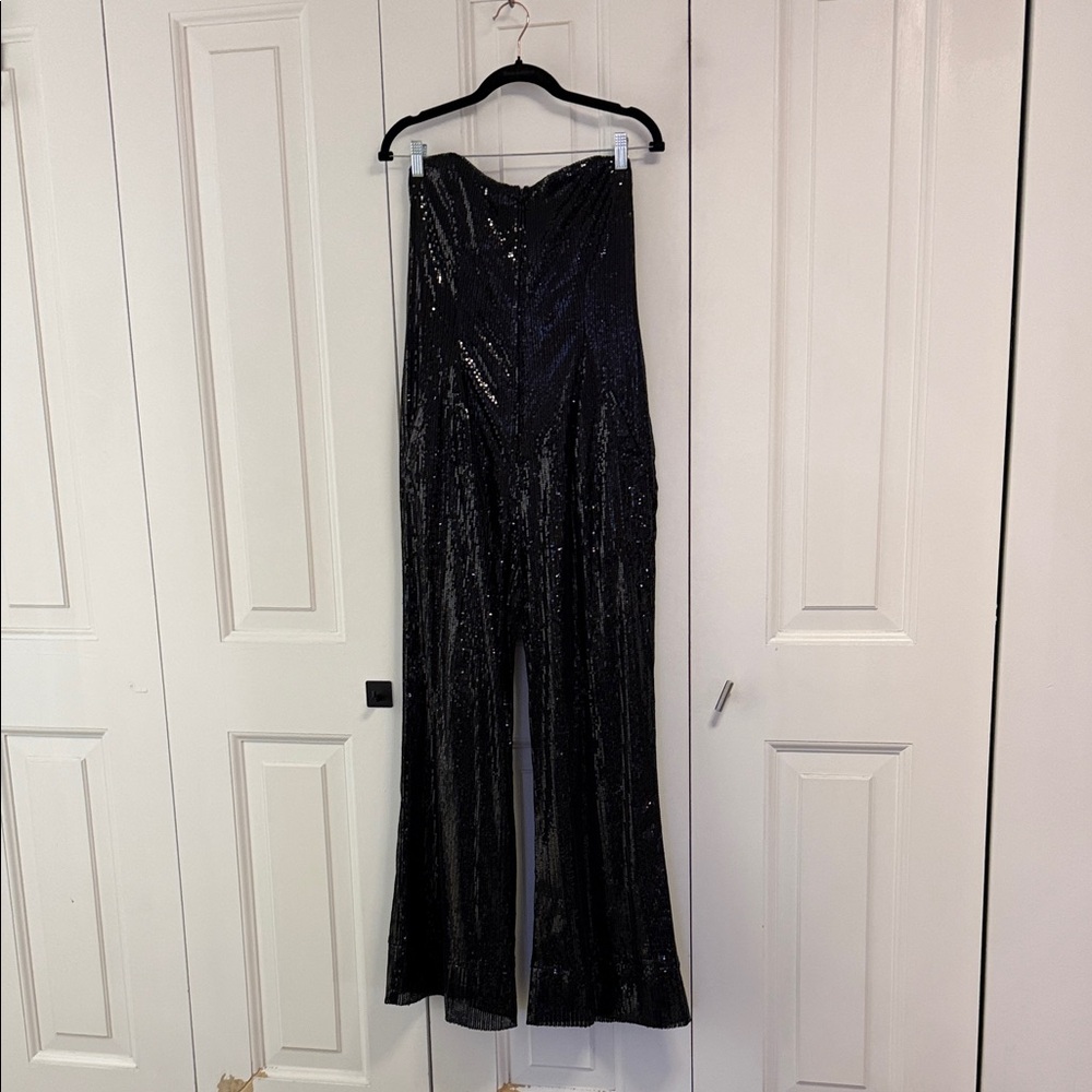 Elegant Black Sequin Jumpsuit